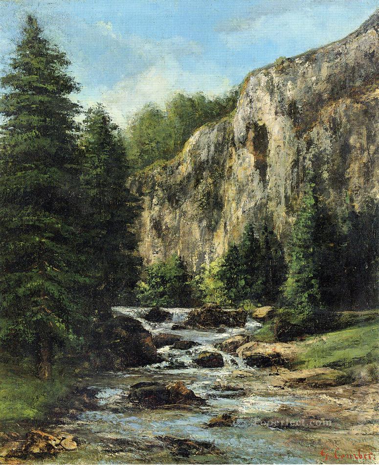 Study forLandscape with Waterfall Realist painter Gustave Courbet Oil Paintings